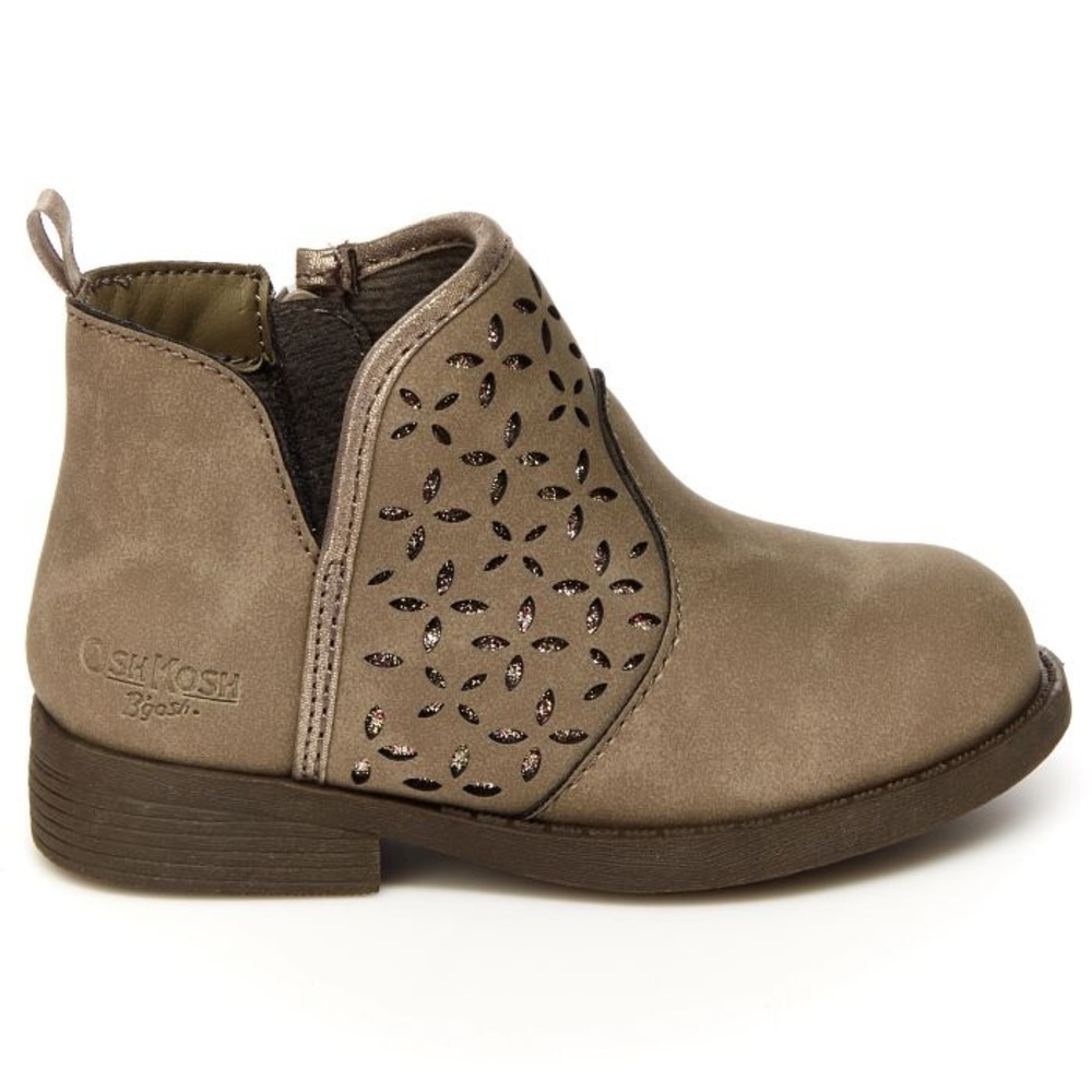 OshKosh B'gosh Toddler Girl Ankle Boots Estelle Laser Cut Shoes Size 7 Fashion